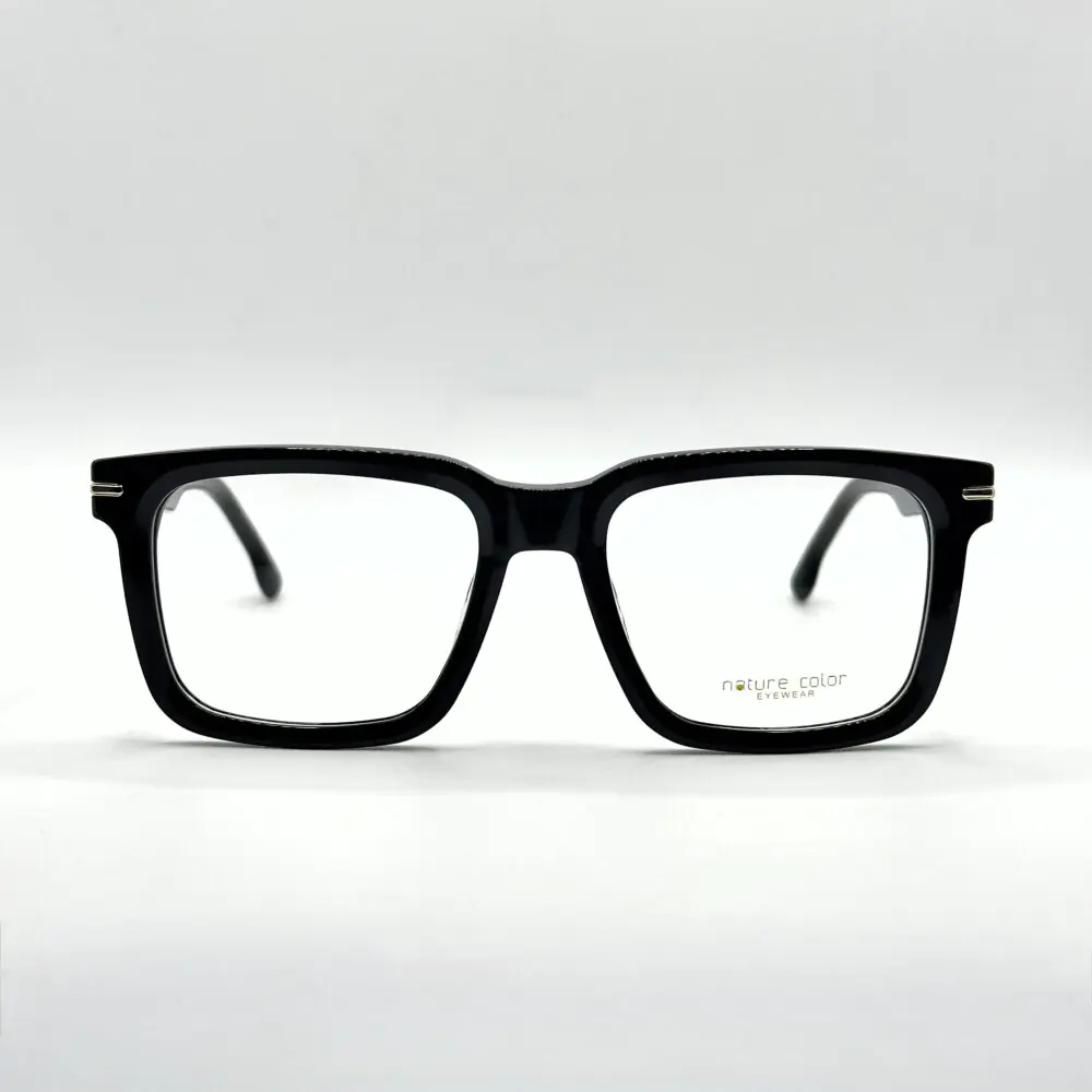 Nature Color 9755 C1 – Monture Optique Carrée Noir Intemporel