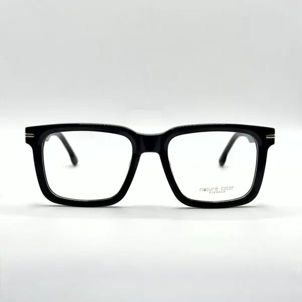 Nature Color 9755 C1 – Monture Optique Carrée Noir Intemporel
