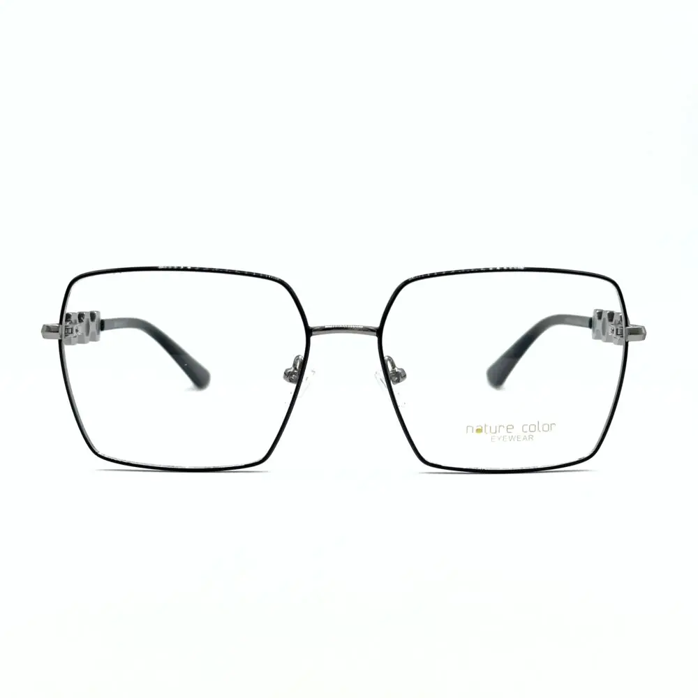 Aura – Lunettes Carrées Métal Noir & Argent MG 39094A C1